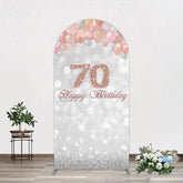 Lofaris Glitter Bokeh Balloons Happy Birthday Arch Backdrop